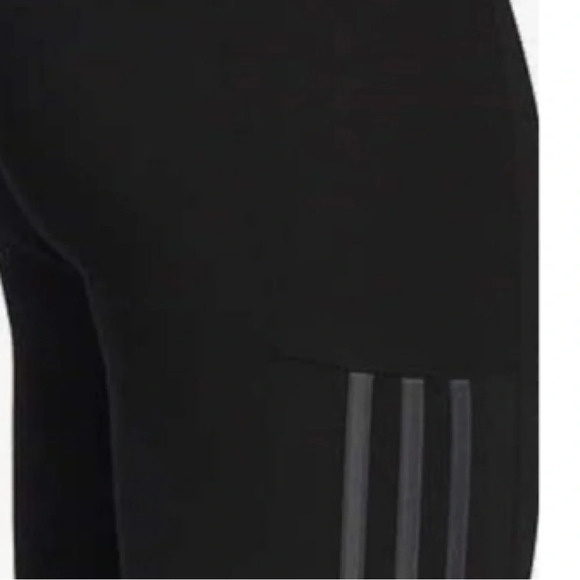 ADIDAS Athletic High Rise Black Activewear Tights Women Grey 3 Stripe SIZE XS - Picture 5 of 5